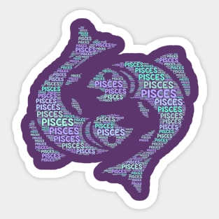 Pisces Fish Word Cloud Sticker